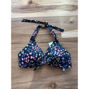 NWOT Draper James Ditsy Garden Bow Front Halter Bikini Top Size Medium